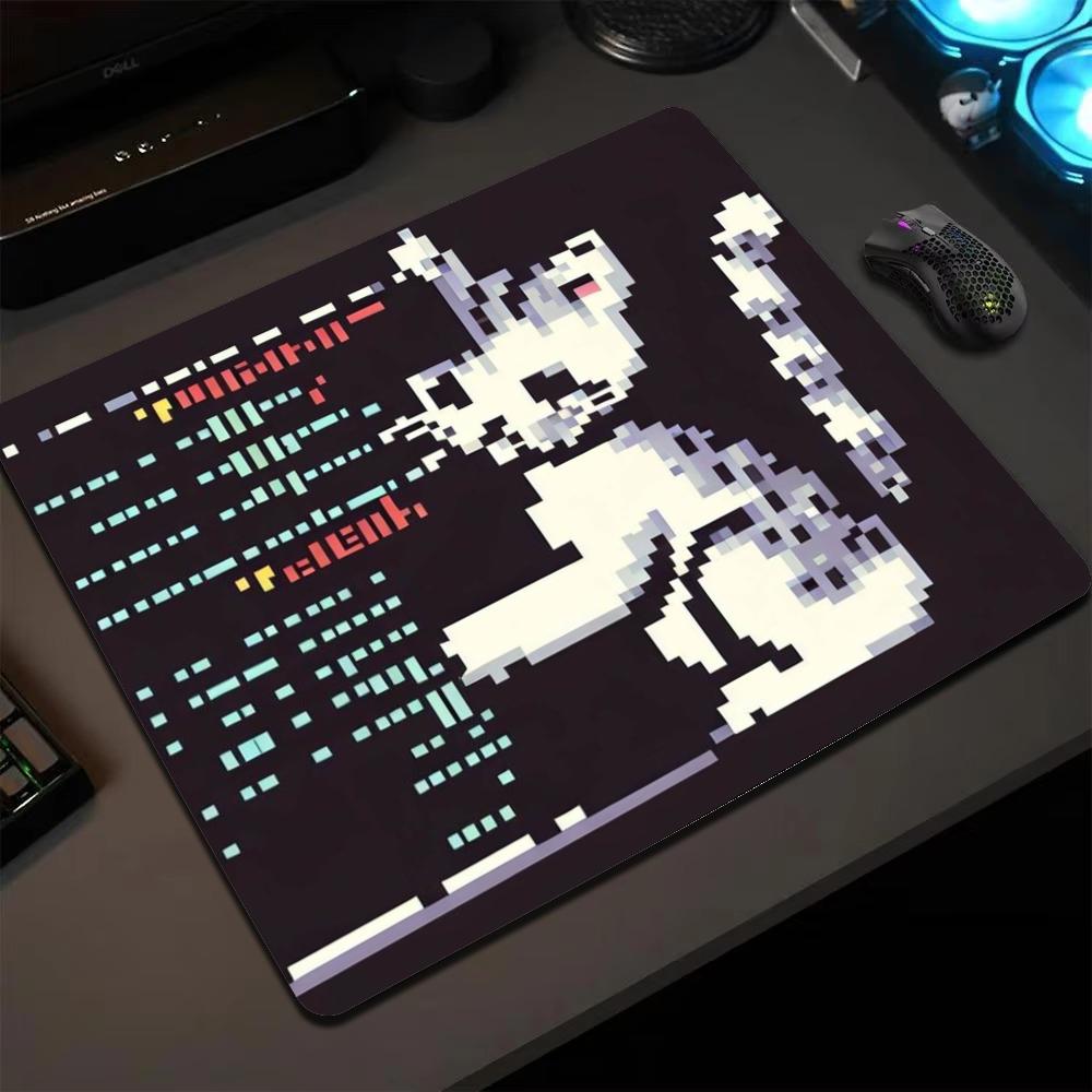 Mouse Gaming Retro - Mini Mouse Pad Pixel Cat com