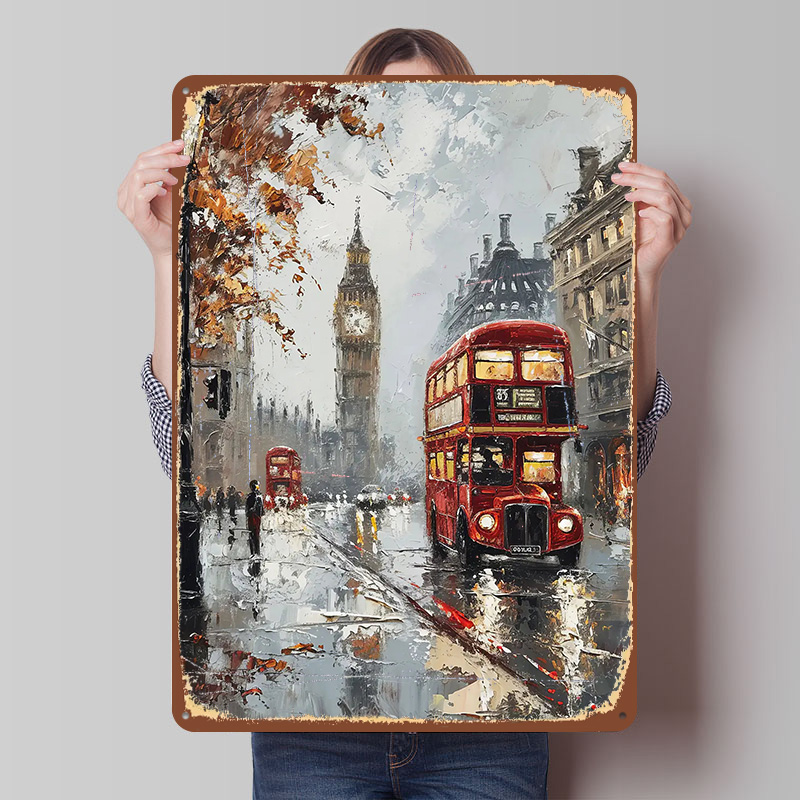 Retro Gaming London - Pôster de Metal Personalizado com Tema