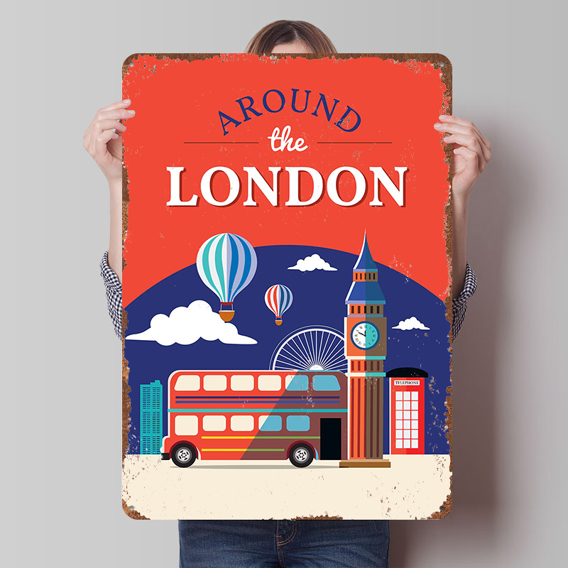 Placa de Metal Decorativa Pers - Retro Gaming London avaliação e preço