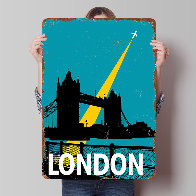 Pôster Metálico London Travel  - Retro Gaming London avaliação e preço